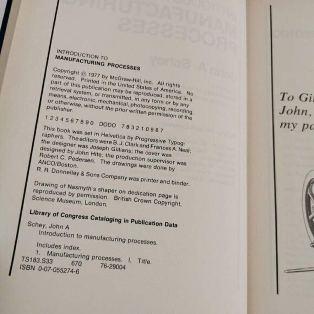 1977 Introduction to Manufacturing Process Textbook John Schey Vintage Engineer - Picture 3 of 8